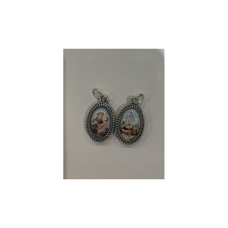 Medallas pequeñas plateadas San Antonio /Virgen Fátima