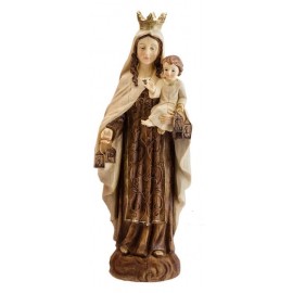 Virgen del Carmen 30 cm madera vieja