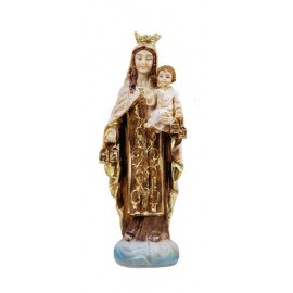Virgen del Carmen 11 cm madera vieja