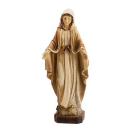 Virgen Milagrosa 20 cm acabado madera