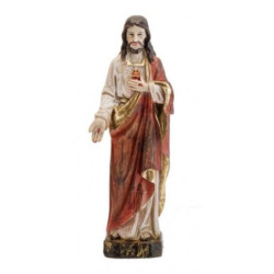 Sagrado Corazón de Jesús 13 cm acabado madera