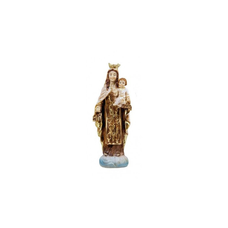 Virgen del Carmen 11 cm madera vieja